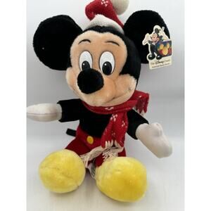 Mickey Mouse Plush Winter Disneyland Walt Disney Channel World Parks Vintage 12"